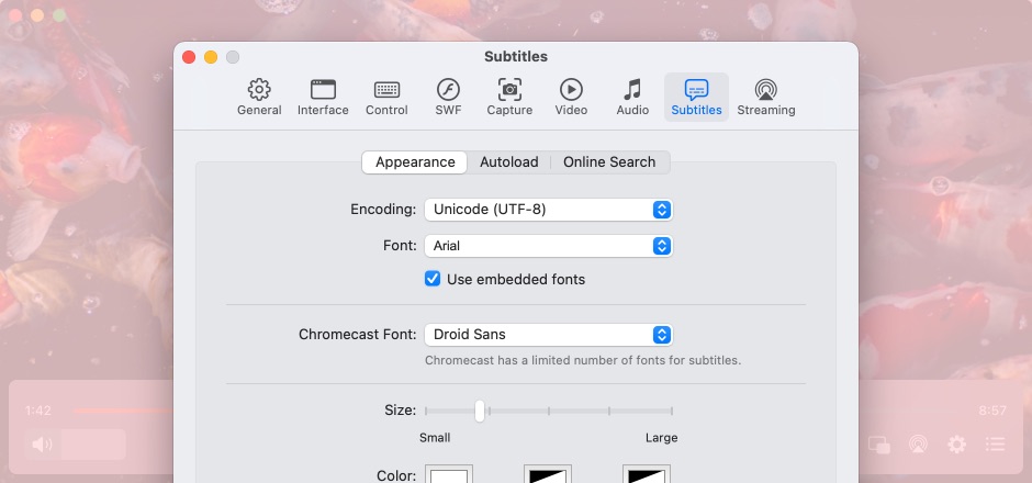subtitle adjustments play media files on Mac with subtitles