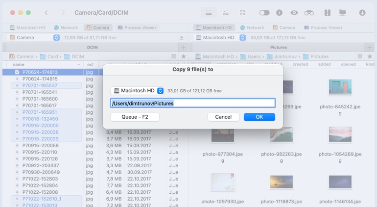 Dual-panel File Manager for macOS.