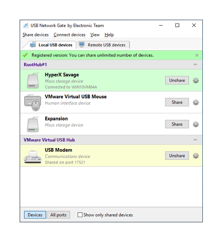 Share USB over IP