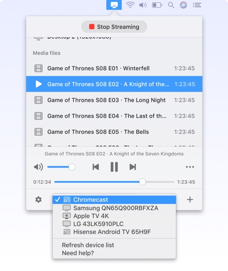 Create playlists for streaming